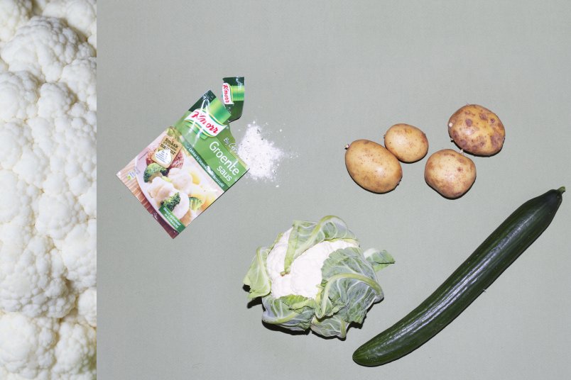 Dit heb je nodig voor de guilty pleasure met bloemkool, aardappelen en groentesaus van Tim den Besten