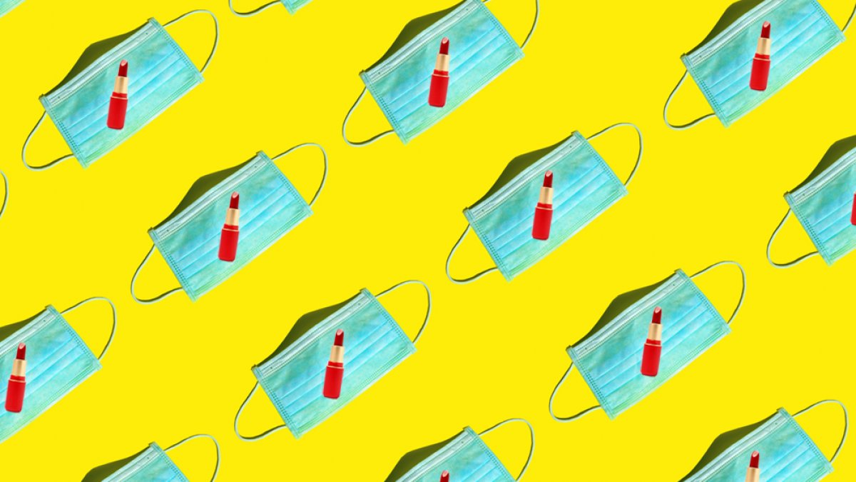 Mondkapje, lippenstift